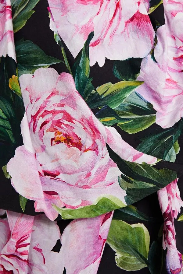 DOLCE &amp; GABBANA OFF SHOULDER RUFFLED FLORAL MINI DRESS