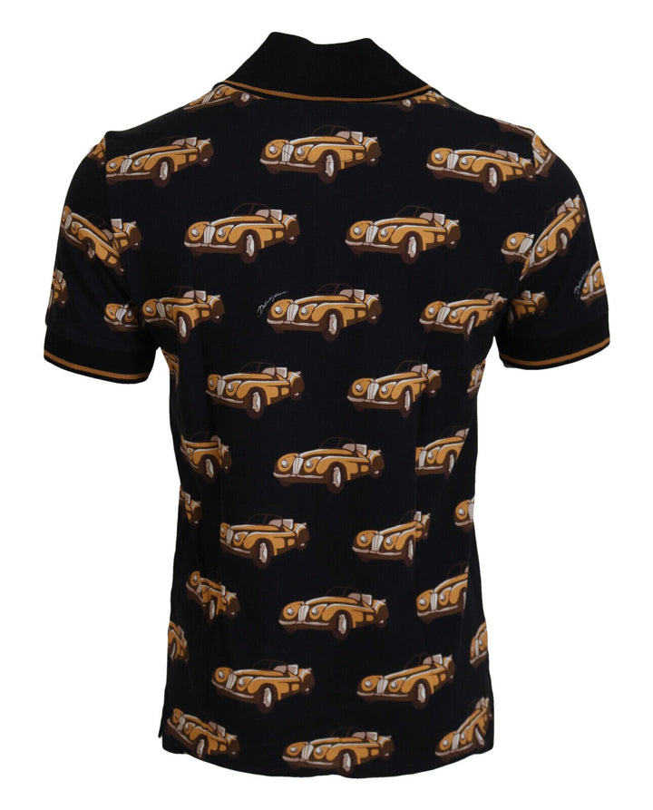 DOLCE &amp; GABBANA OLDTIMER CAR PRINT POLO SHIRT