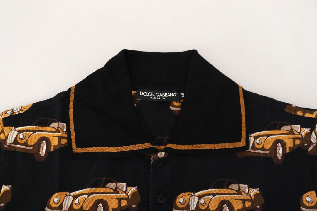 DOLCE &amp; GABBANA OLDTIMER CAR PRINT POLO SHIRT
