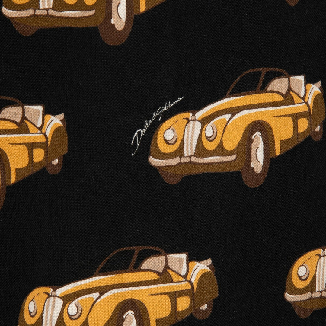 DOLCE &amp; GABBANA OLDTIMER CAR PRINT POLO SHIRT