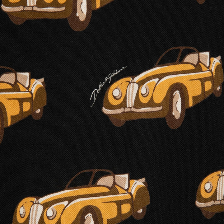DOLCE &amp; GABBANA OLDTIMER CAR PRINT POLO SHIRT