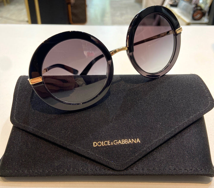 DOLCE &amp; GABBANA ROUND OVERSIZED SUNGLASSES