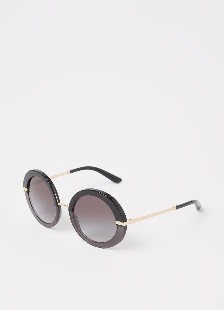 DOLCE &amp; GABBANA ROUND OVERSIZED SUNGLASSES