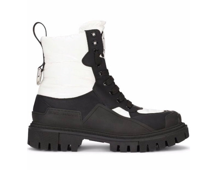 DOLCE &amp; GABBANA NYLON AND LEATHER TREKKING BOOTS