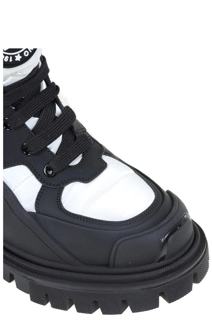 DOLCE &amp; GABBANA NYLON AND LEATHER TREKKING BOOTS