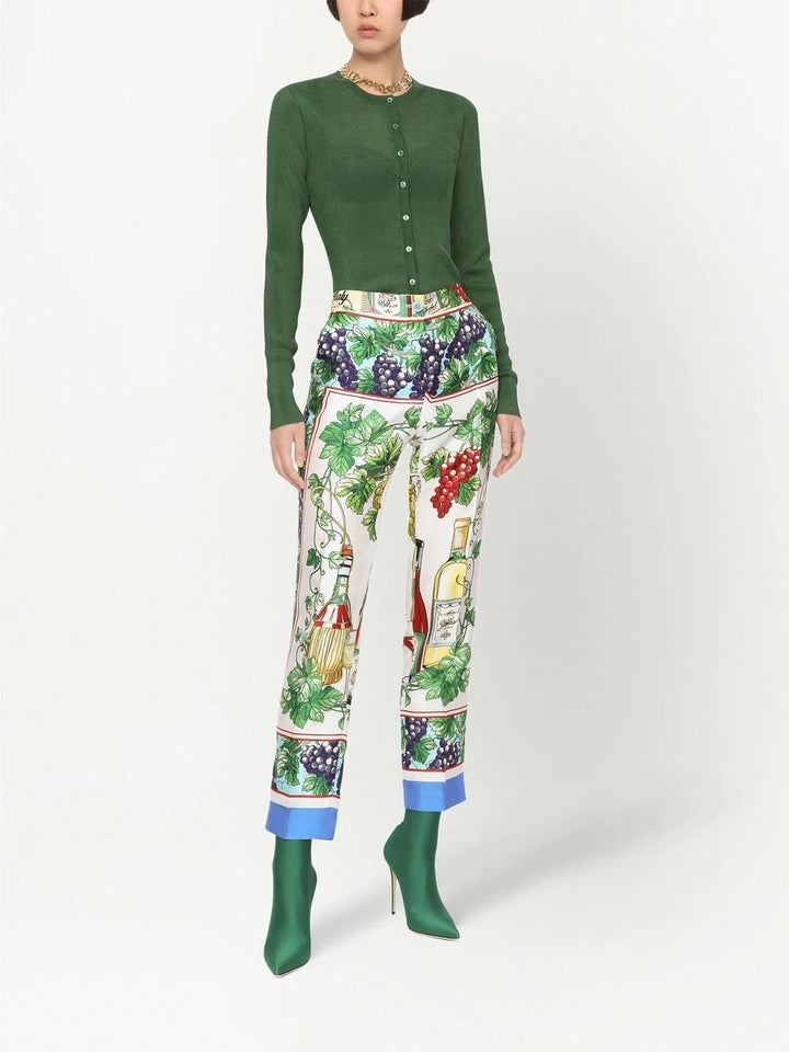 DOLCE &amp; GABBANA CROPPED GRAPHIC PRINT TROUSERS