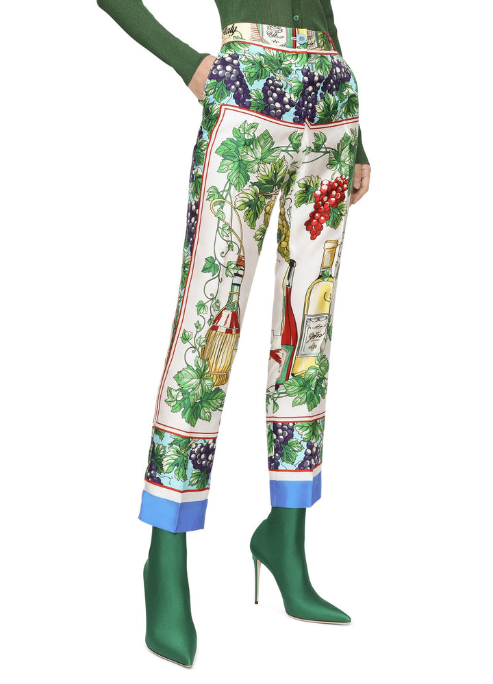 DOLCE &amp; GABBANA CROPPED GRAPHIC PRINT TROUSERS