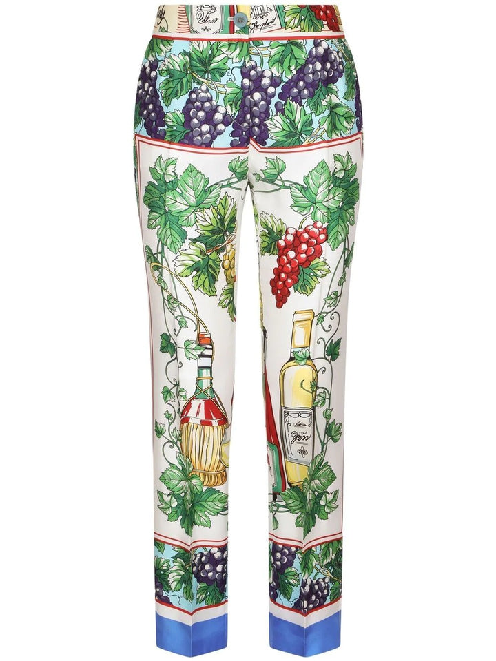 DOLCE &amp; GABBANA CROPPED GRAPHIC PRINT TROUSERS