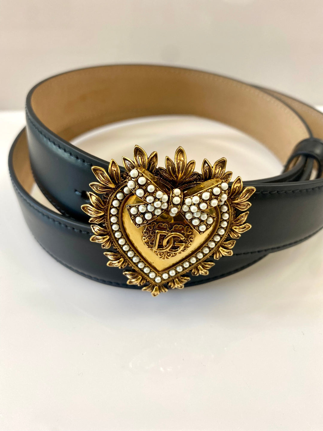 DOLCE &amp; GABBANA DEVOTION LEATHER BELT