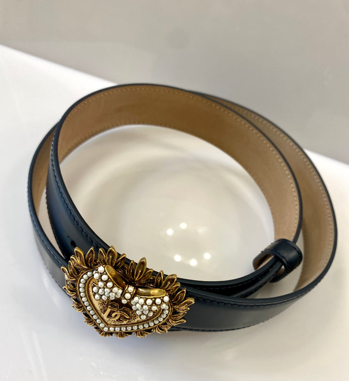 DOLCE &amp; GABBANA DEVOTION LEATHER BELT