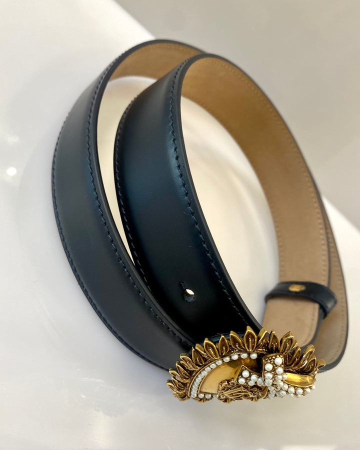 DOLCE &amp; GABBANA DEVOTION LEATHER BELT