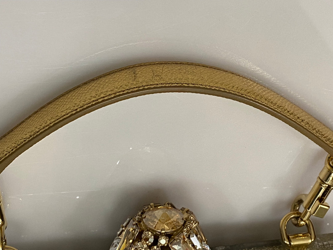 DOLCE &amp; GABBANA GOLD VANDA CRYSTAL CLUTCH/HANDBAG
