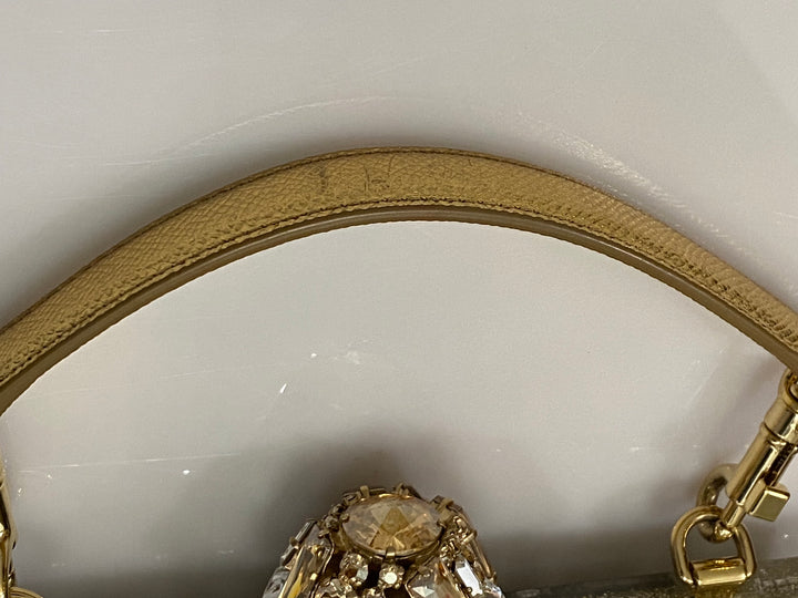 DOLCE &amp; GABBANA GOLD VANDA CRYSTAL CLUTCH/HANDBAG