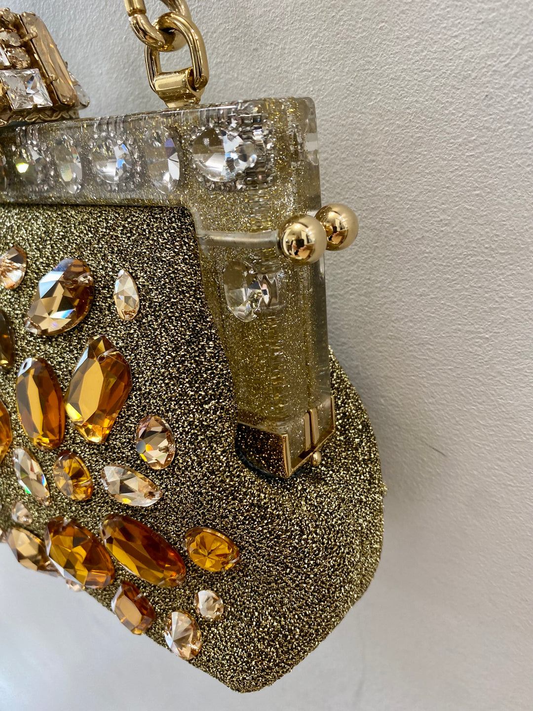 DOLCE &amp; GABBANA GOLD VANDA CRYSTAL CLUTCH/HANDBAG