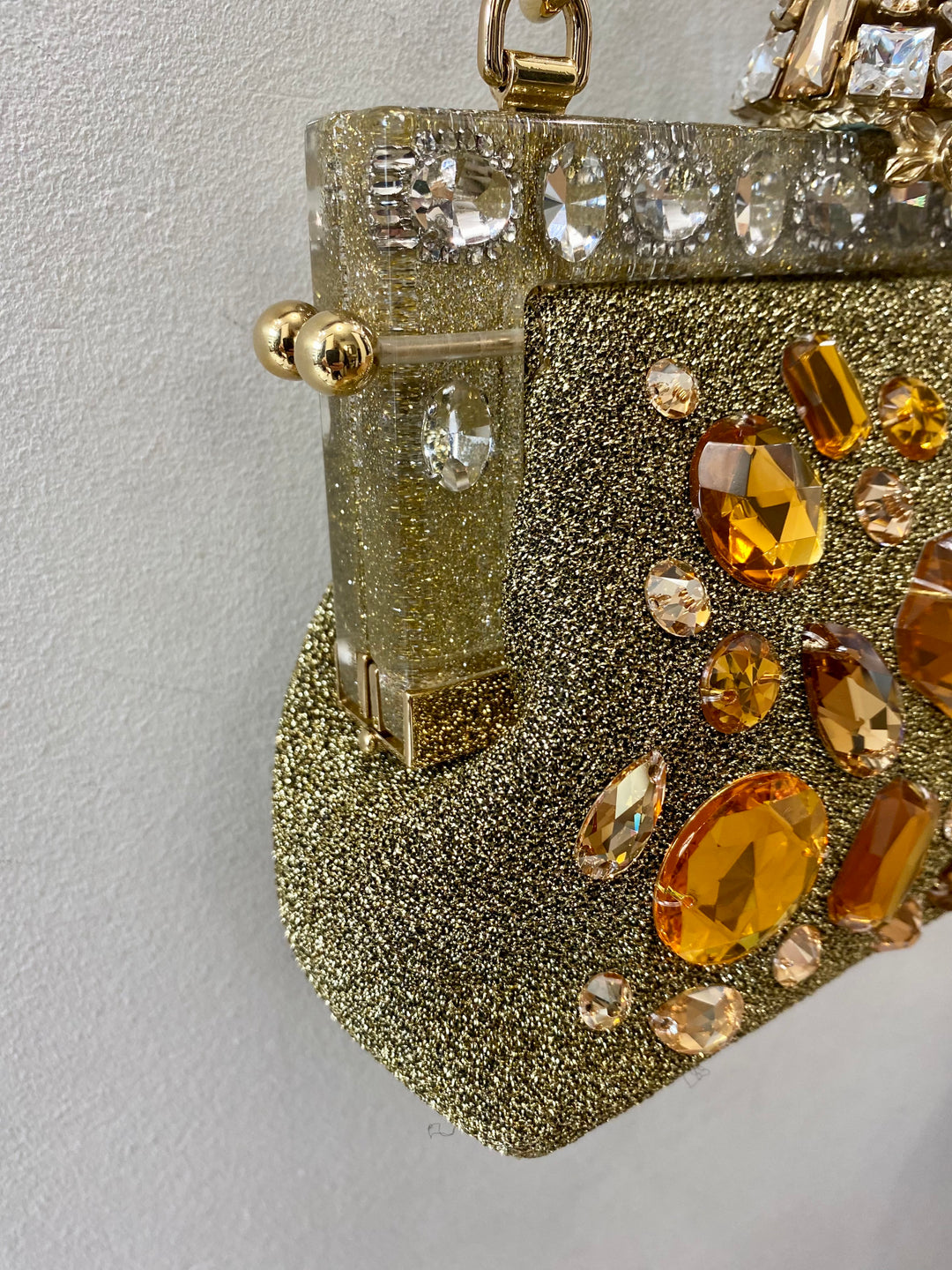 DOLCE &amp; GABBANA GOLD VANDA CRYSTAL CLUTCH/HANDBAG