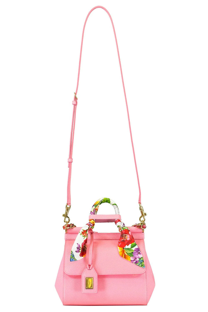 DOLCE &amp; GABBANA PINK SICILY SMALL SHOULDER BAG