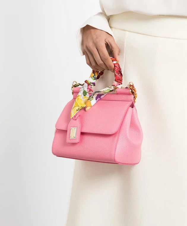 DOLCE &amp; GABBANA PINK SICILY SMALL SHOULDER BAG