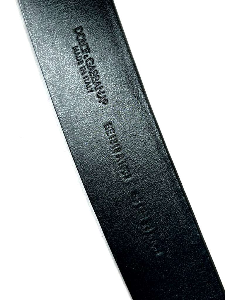 DOLCE &amp; GABBANA GOLD-TONE LOGO BUCKLE LEATHER BELT