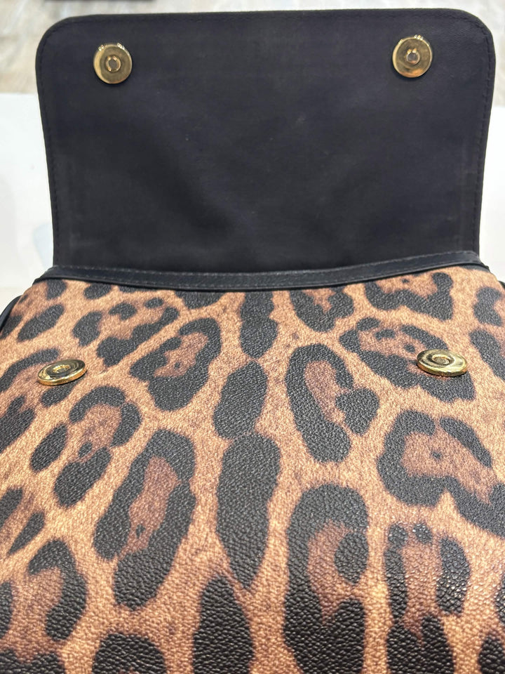 D &amp; G LEOPARD PRINT TWO WAY LARGE MISS SCILIY BAG