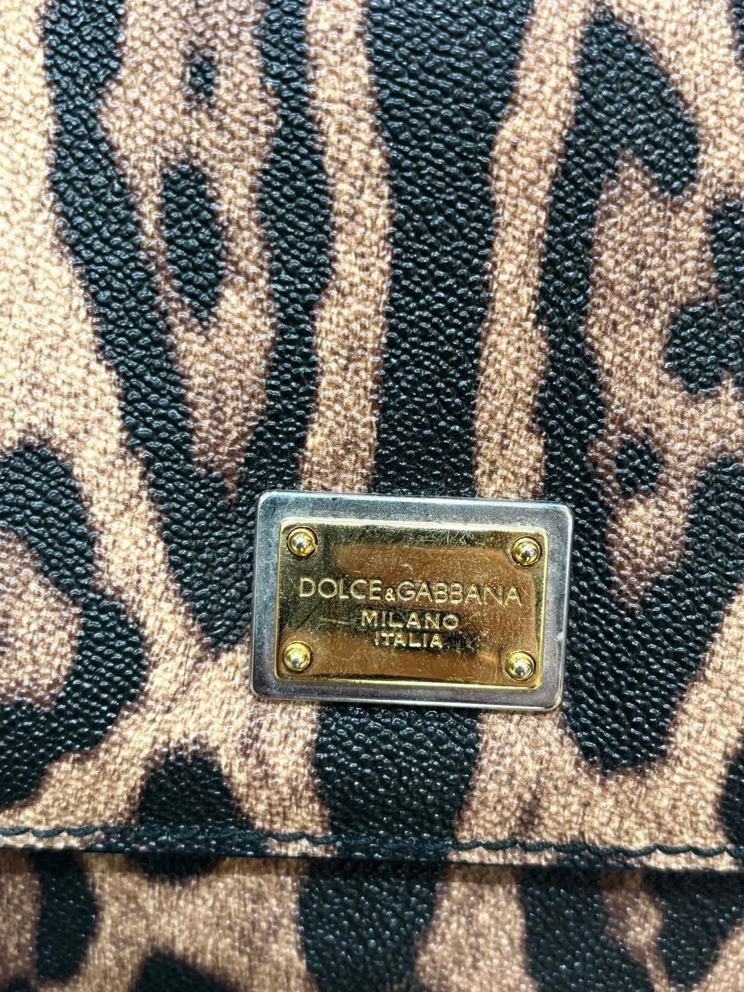 D &amp; G LEOPARD PRINT TWO WAY LARGE MISS SCILIY BAG