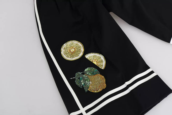 DOLCE &amp; GABBANA EMBELLISHED PALAZZO WIDE PANTS