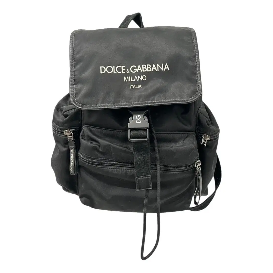 DOLCE &amp; GABBANA BLACK CANVAS BACKPACK