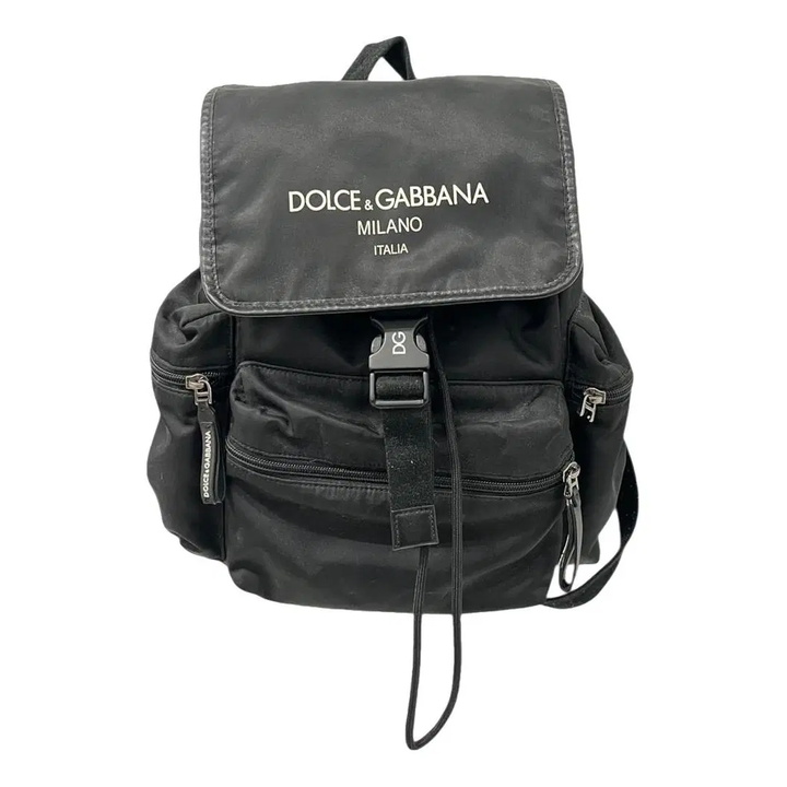 DOLCE &amp; GABBANA BLACK CANVAS BACKPACK