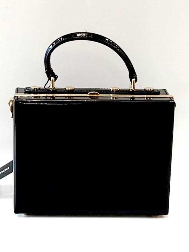 DOLCE &amp; GABBANA PATENT LEATHER BOX BAG