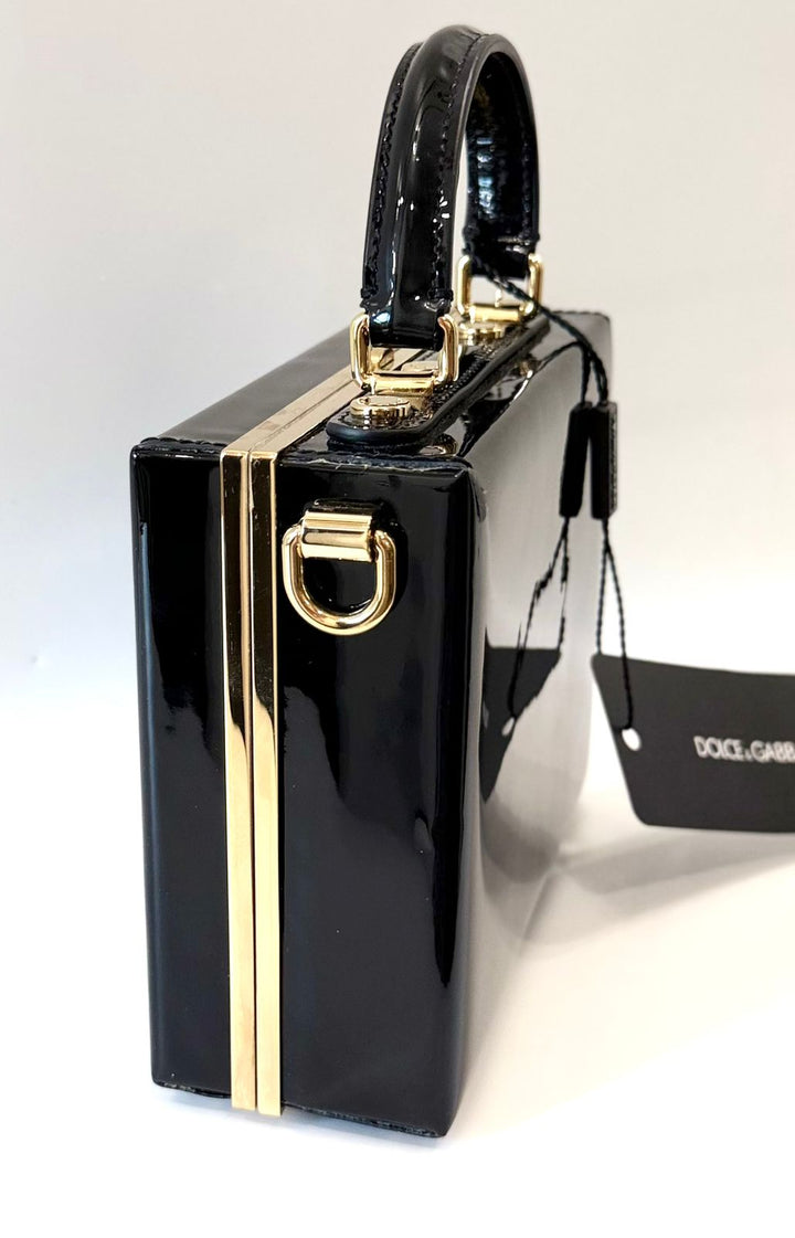 DOLCE &amp; GABBANA PATENT LEATHER BOX BAG