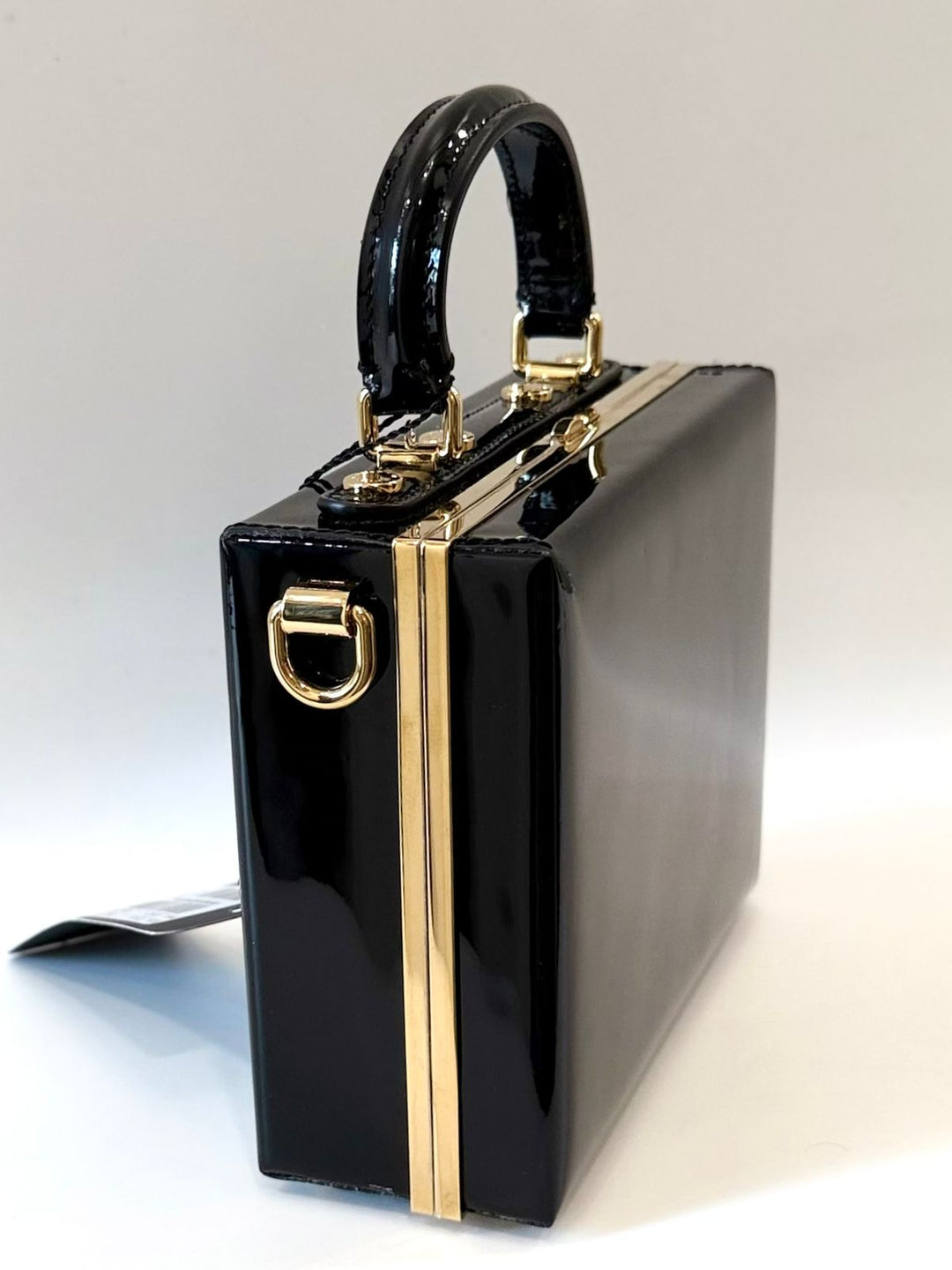 DOLCE &amp; GABBANA PATENT LEATHER BOX BAG