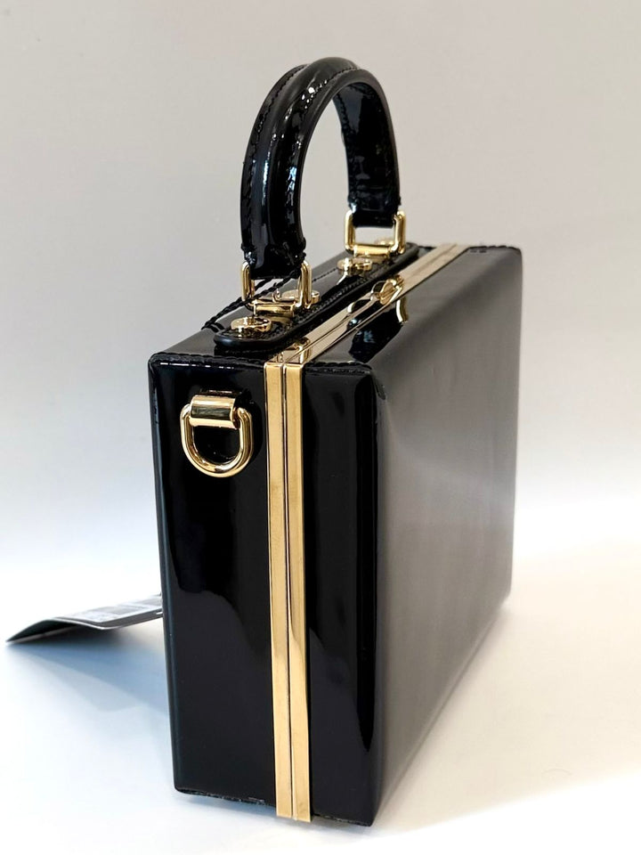 DOLCE &amp; GABBANA PATENT LEATHER BOX BAG