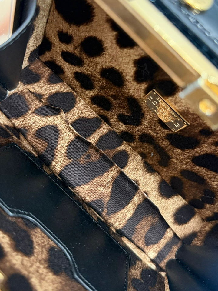 DOLCE &amp; GABBANA PATENT LEATHER BOX BAG