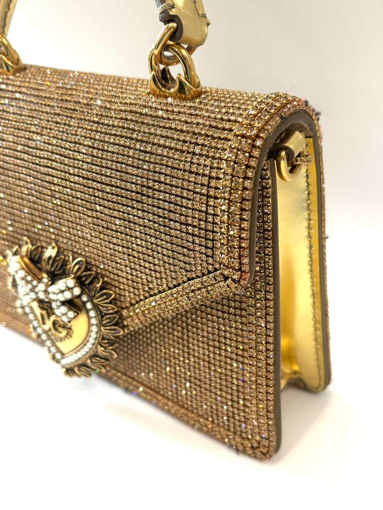 DOLCE &amp; GABBANA DEVOTION RHINESTONE CHAIN BAG