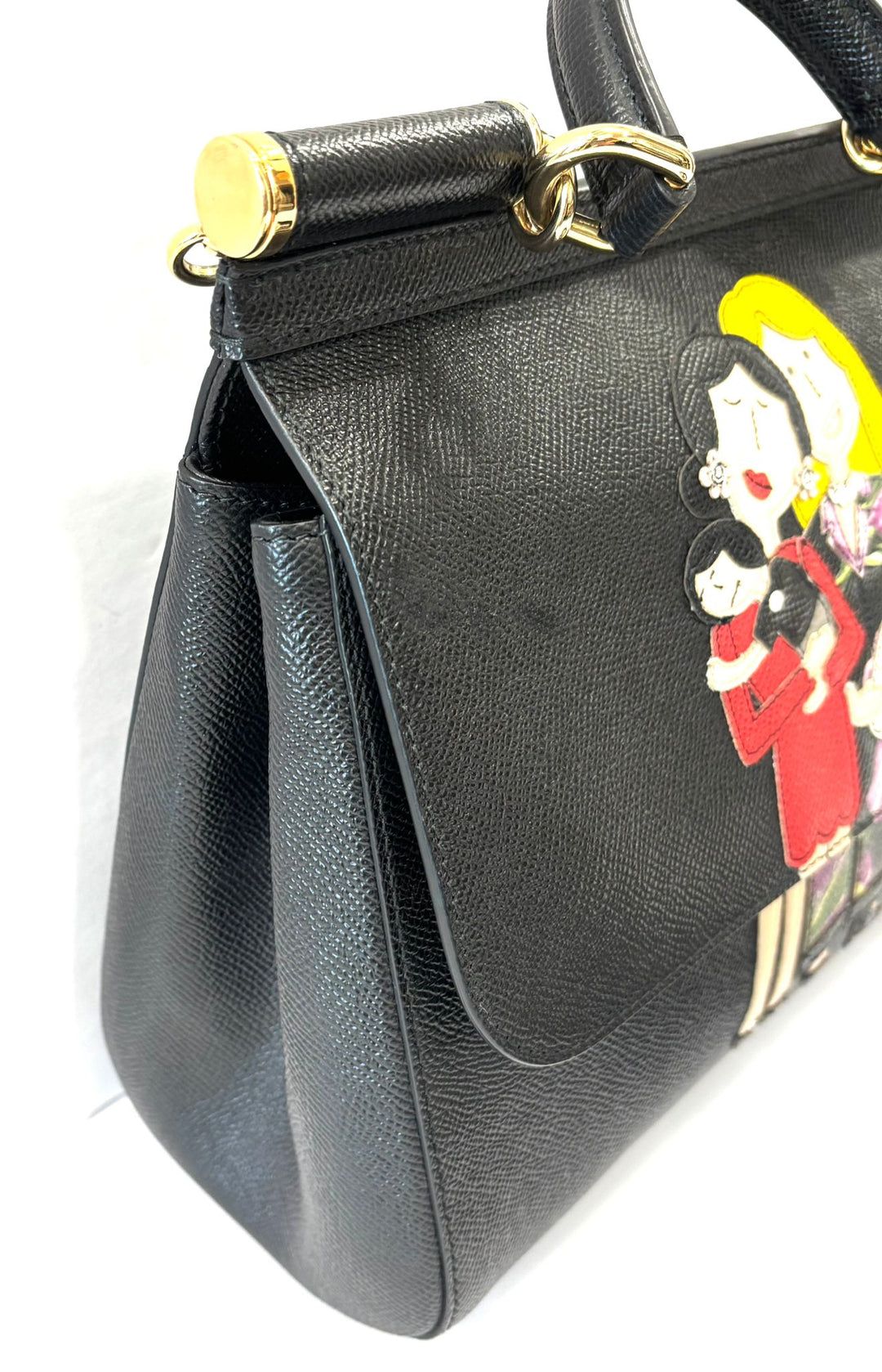 DOLCE &amp; GABBANA FAMILY PATCH CALFSKIN MISS SICILY BAG