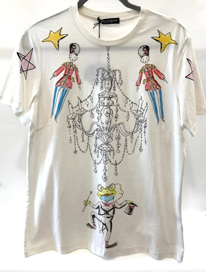 DOLCE &amp; GABBANA PRINTED COTTON CREW NECK T-SHIRT