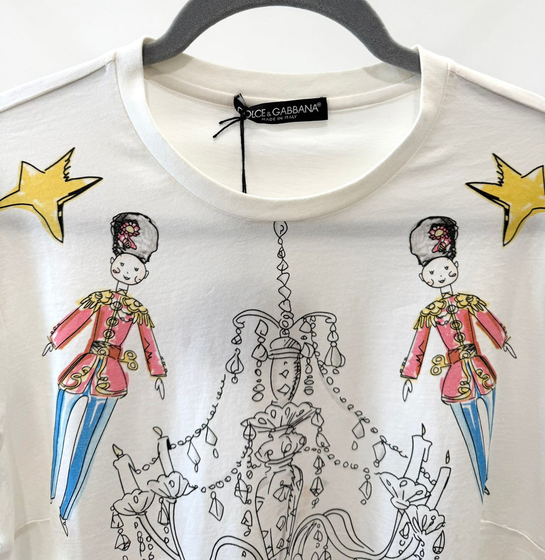 DOLCE &amp; GABBANA PRINTED COTTON CREW NECK T-SHIRT