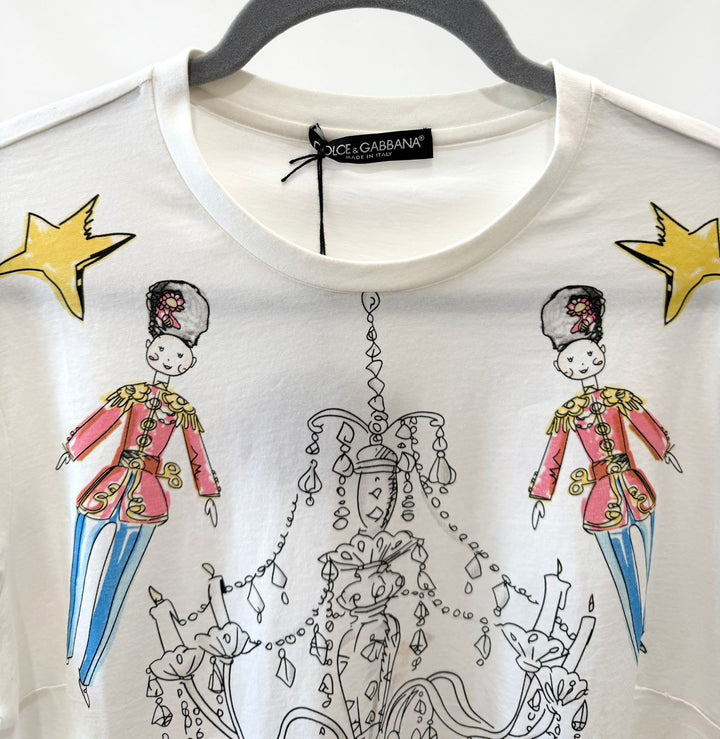 DOLCE &amp; GABBANA PRINTED COTTON CREW NECK T-SHIRT