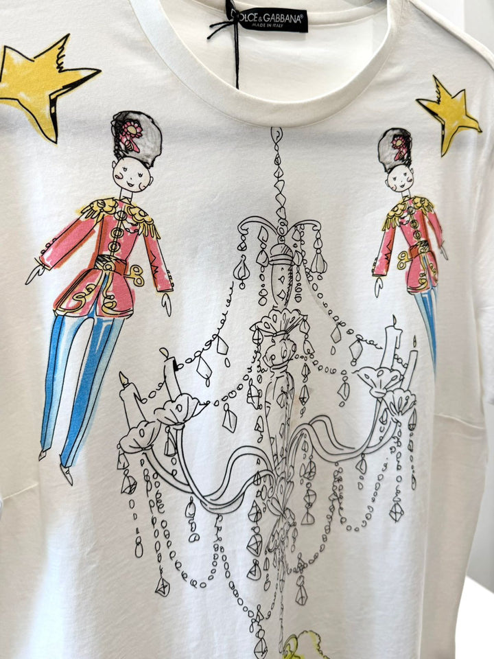 DOLCE &amp; GABBANA PRINTED COTTON CREW NECK T-SHIRT