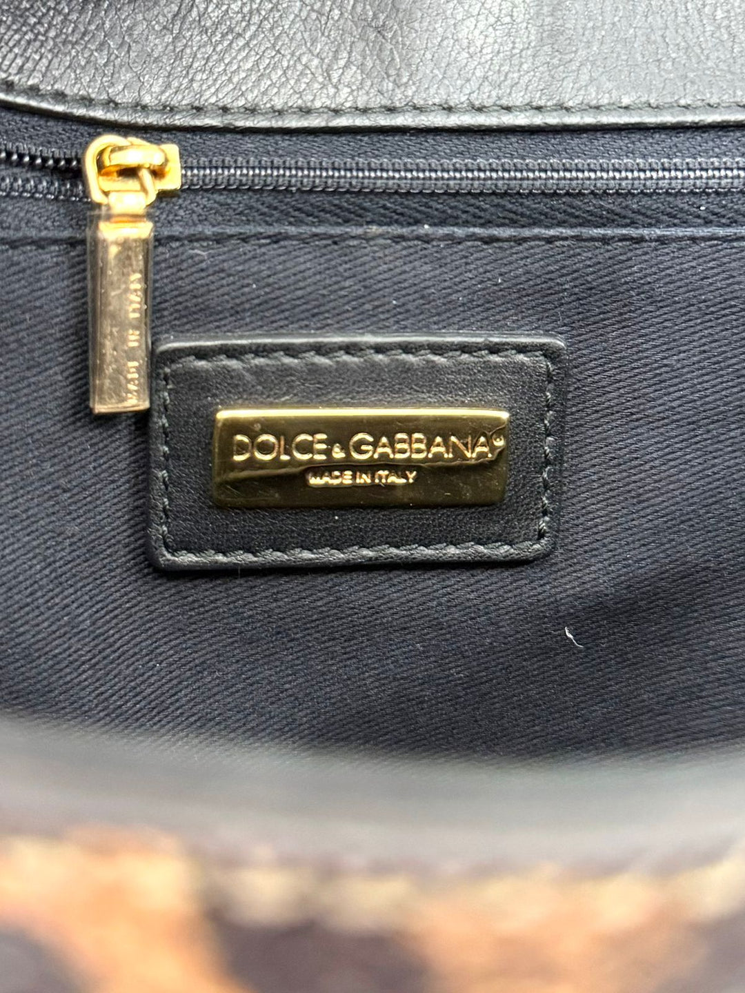 DOLCE &amp; GABBANA LEOPARD PRINT LEATHER MISS SICILY HANDBAG