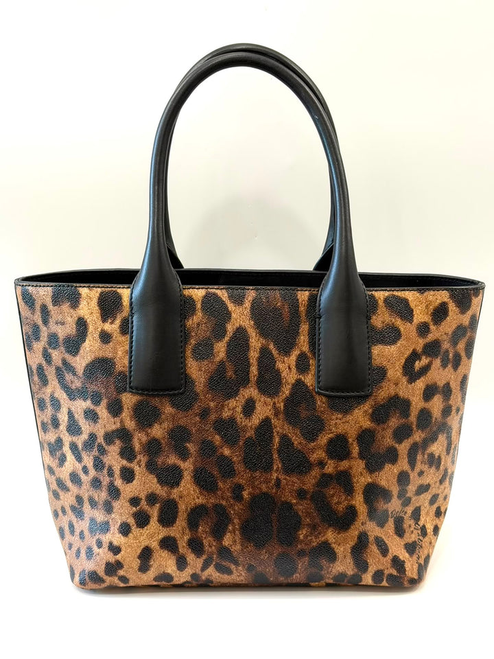 DOLCE &amp; GABBANA MISS ESCAPE LEOPARD PRINT TOTE BAG