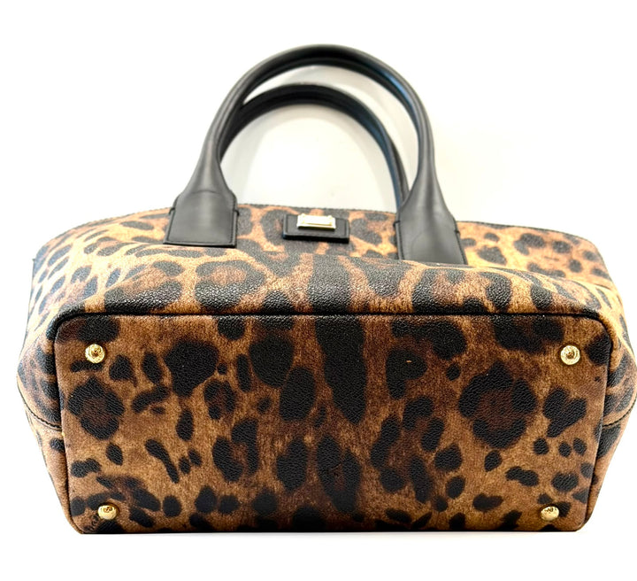 DOLCE &amp; GABBANA MISS ESCAPE LEOPARD PRINT TOTE BAG