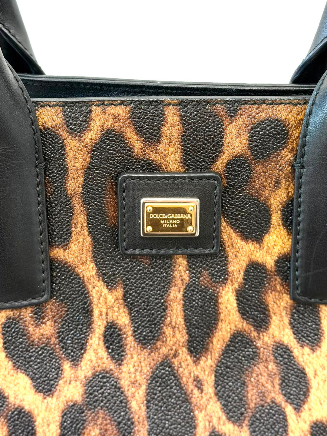 DOLCE &amp; GABBANA MISS ESCAPE LEOPARD PRINT TOTE BAG