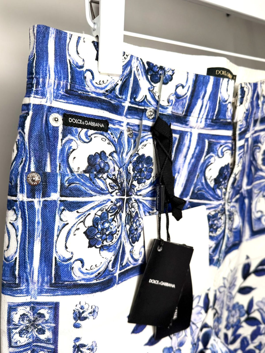 DOLCE &amp; GABBANA MAJOLICA-PRINT HIGH-WAIST SKINNY JEANS
