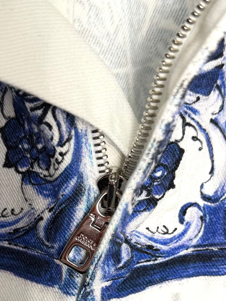 DOLCE &amp; GABBANA MAJOLICA-PRINT HIGH-WAIST SKINNY JEANS
