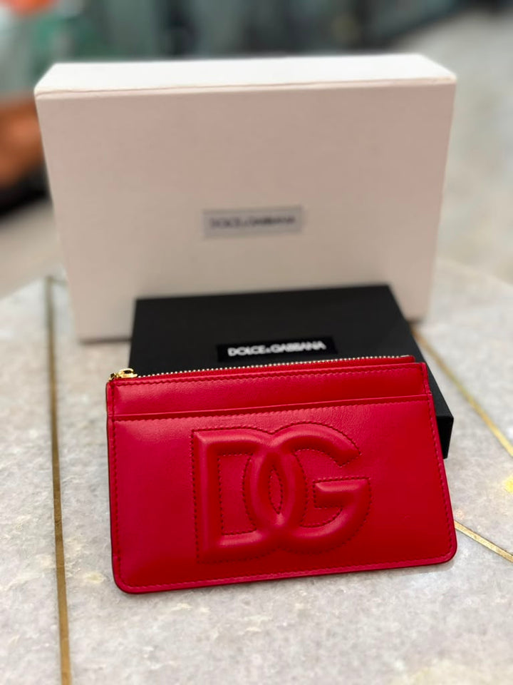 DOLCE &amp; GABBANA MEDIUM CALFSKIN DG LOGO CARD HOLDER