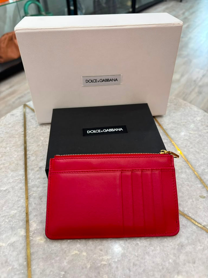 DOLCE &amp; GABBANA MEDIUM CALFSKIN DG LOGO CARD HOLDER