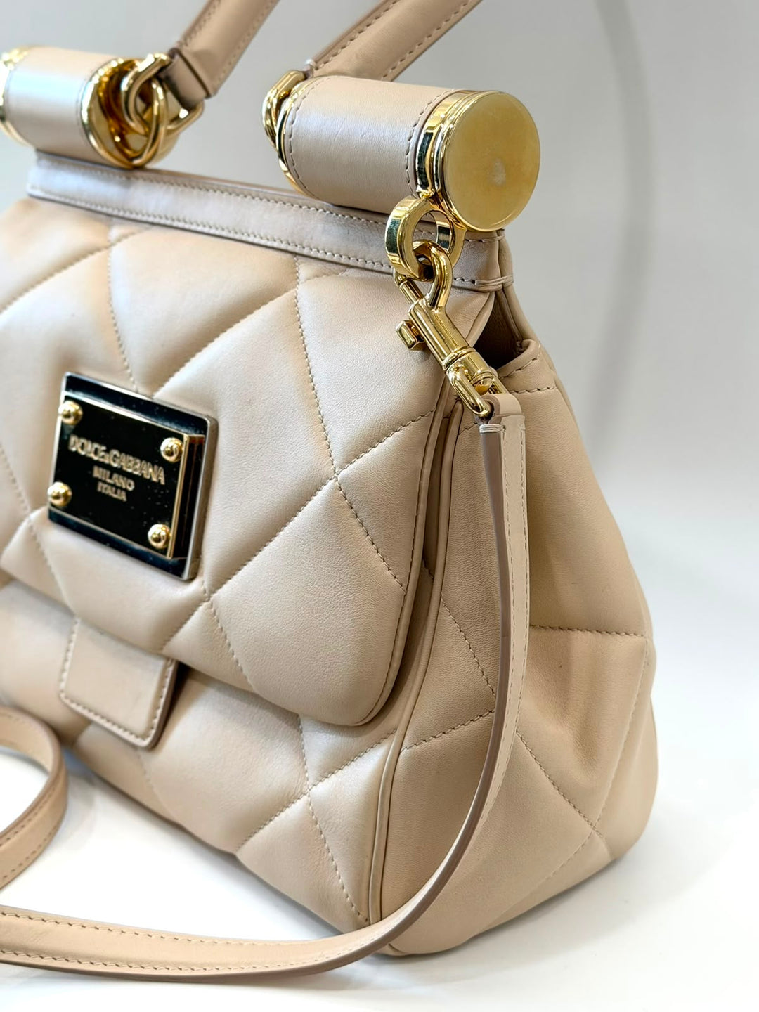 DOLCE &amp; GABBANA MEDIUM ARIA MATELASSÉ LEATHER SICILY SHOULDER BAG