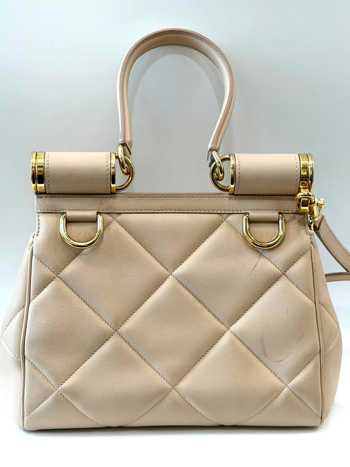 DOLCE &amp; GABBANA MEDIUM ARIA MATELASSÉ LEATHER SICILY SHOULDER BAG