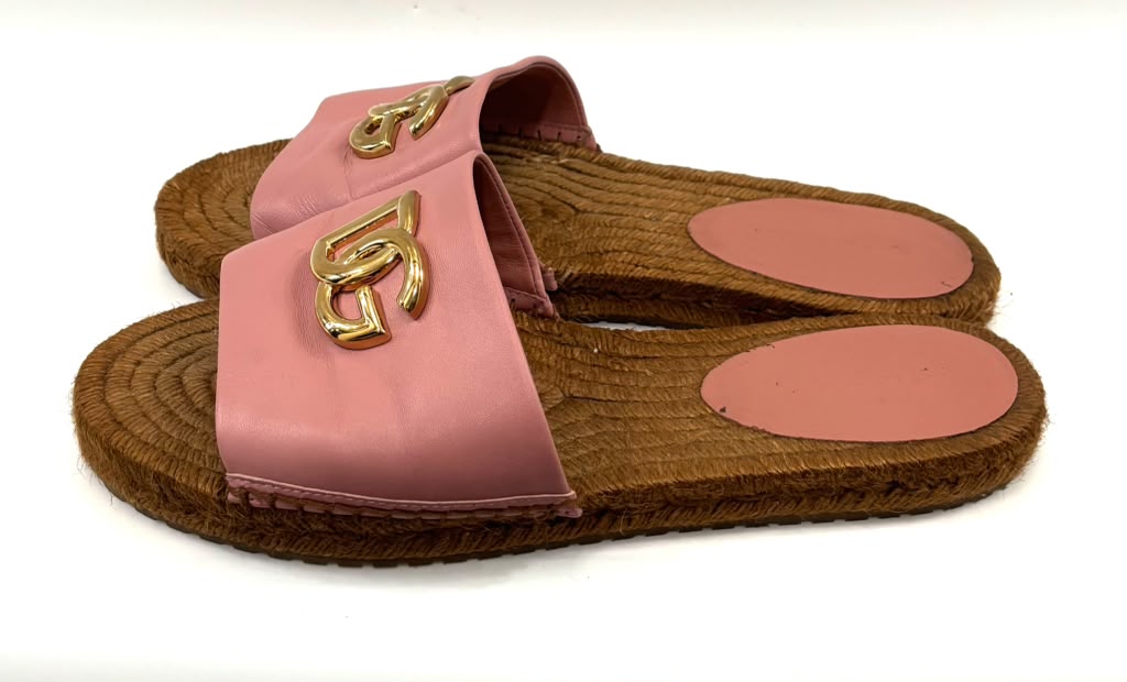DOLCE &amp; GABBANA DG MEDALLION NAPPA LEATHER ESPADRILLES