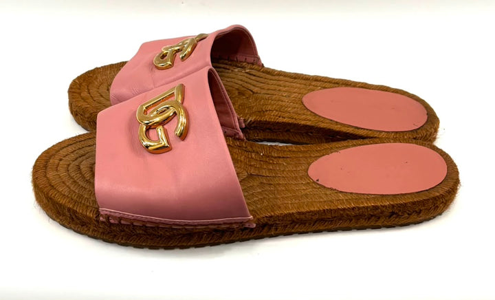 DOLCE &amp; GABBANA DG MEDALLION NAPPA LEATHER ESPADRILLES